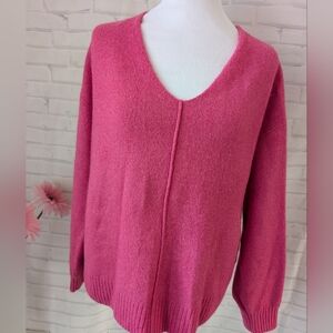 Vince Camuto Fuchsia V-Neck Sweater